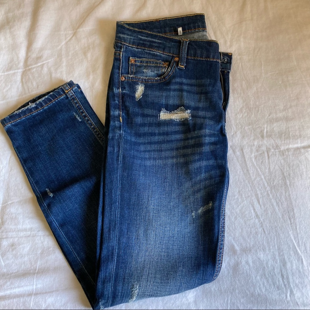 Zara distressed straight jeans, relaxed fit